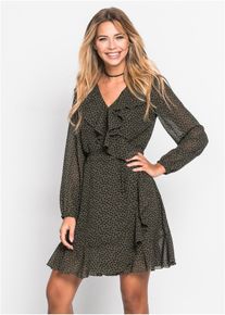 Minikleid in Wickeloptik in gr&uuml;n, Gr&ouml;sse 42, bonprix