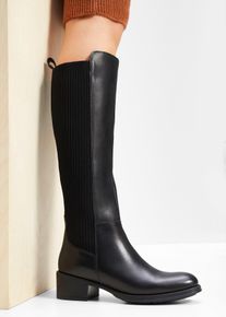 Stiefel aus Leder in schwarz, Gr&ouml;sse 37, bonprix