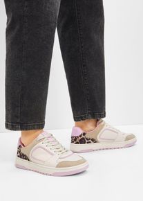 Sneaker mit Animal-Details in beige, Gr&ouml;sse 42, bonprix