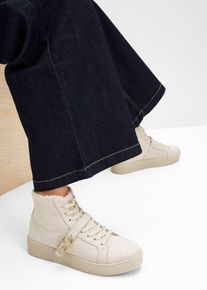 Gef&uuml;tterte Schn&uuml;rboots in beige, Gr&ouml;sse 39, bonprix
