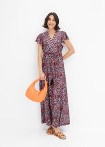Bedrucktes Jersey-Maxikleid in blau, Grösse 32/34 (XS), bonprix