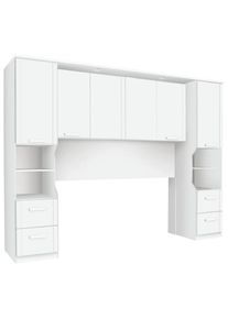 Rauch M&ouml;bel Bett&uuml;berbau , Weiss , Holzwerkstoff , 2 F&auml;cher , 4 Schublade(n) Schubladen , 281x212x58 cm , Blauer Engel, Goldenes M, Made in Germany , Schlafzimmer