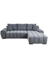 P & B Ecksofa , Dunkelgrau , Holz , Buche , massiv , F&uuml;llung: Polyester,Polyester , seitenverkehrt montierbar, L-Form , 275x180 cm , Liegefunktion, R&uuml;cken echt , Wohnzimmer, Sofas & Couches, Wohnlandschaften, Ecksofas