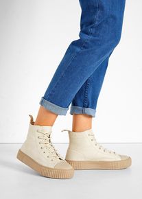 High-Top-Sneaker mit Plateau-Sohle in beige, Grösse 37, bonprix