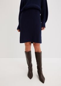 Strickrock aus reiner Baumwolle in blau, Gr&ouml;sse 40/42 (M), 100% Baumwolle, bonprix