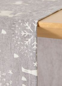 Chemin de table à motif de Noël en gris40x160 cm, 100% coton, Couleur/Motif: gris/crème, bonprix