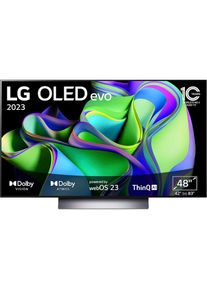 LG , OLED-Fernseher »OLED48C37LA« 121 cm/48 ′′ Smart-TV OLED evo, bis zu 120 Hz, α9 Gen6 4K AI-Prozessor, Twin Triple Tuner , schwarz ,...