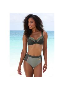 Lascana, Unisex, Lascana B&uuml;gel-Bikini-Top &raquo;Yuna&laquo; mit kontrastfarbenen Eins&auml;tzen, oliv, 40, Cup B, Kontrastfarbene Details