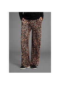 Neun Monate, Unisex, Umstandshose &raquo;Jerseyhose f&uuml;r Schwangere in Leo Design&laquo; Umstands-Hose mit weitem Bein, gemustert leo, 36/38, N-Gr, Umstandshose 