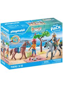 Playmobil, Konstruktions-Spielset &raquo;Reitausflug an den Strand (71470), Horses of Waterfall&laquo; mit Amelia und Ben; teilweise aus recyceltem Material; Made