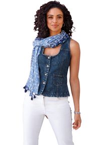 Damen Jeansweste in taillierter Form blue-stone-washed