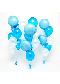 3 mazzi di palloncini oceanici blu e bianchi
