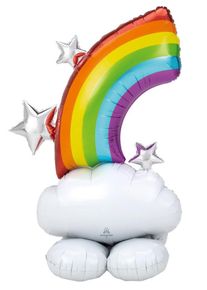 Amscan Ballon aluminium sur pied géant Arc-en-ciel AirLoonz 1,3m