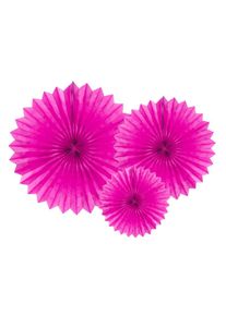 partydeco 3 rosette di carta rosa Partystar