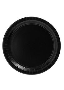 Amscan 8 assiettes en carton noir Gen&egrave;ve 17cm