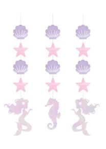 3 decorazioni sospese sirenetta 57cm