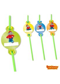 8 pailles Benjamin l ́éléphant avec porte-nom