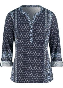 Damen Print-Shirt mit Minimal-Muster marine-bleu-bedruckt