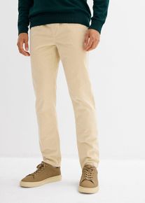 Regular Fit Cord-Schlupfhose Straight in beige, Gr&ouml;sse 56, 98% Baumwolle, bonprix