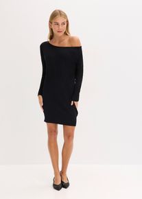 One-Shoulder-Strickkleid in schwarz, Gr&ouml;sse 36/38 (S), bonprix