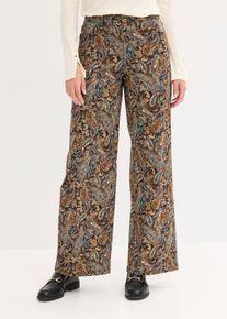 Wide-Leg-Stretchhose mit Baumwolle in schwarz, Gr&ouml;sse 38, bonprix