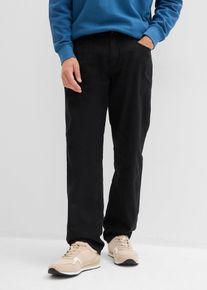 Relaxed Fit Thermohose mit Komfortbund Straight in schwarz, Grösse 52, 100% Baumwolle, bonprix