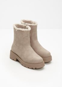 Gef&uuml;tterte Boots in beige, Gr&ouml;sse 39, bonprix