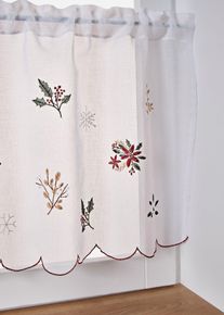 Scheibengardine mit winterlicher Stickerei in weiss, 30x120 cm, bonprix