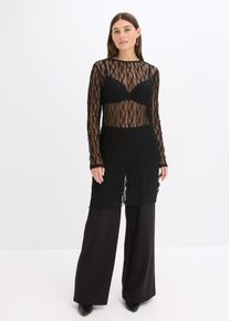 Kurzes Spitzenkleid in schwarz, Gr&ouml;sse 36/38 (S), bonprix