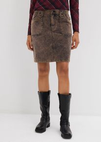 Jupe courte en velours côtelé délavé en marron, Taille 34, 98% coton, Couleur/Motif: marron foncé, bonprix