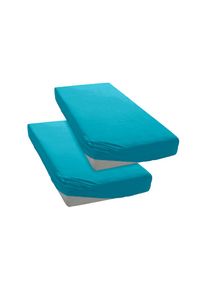 Spannbettlaken »PAPRIKA« Bettlaken, Laken, in zwei Qualitäten: Fleece & Jersey, 100% Polyester , blau , my home , Obermaterial: 100% Polyester