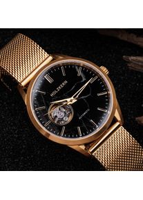 Holzkern Holzuhr Inverno (Marmor/Gold), Herren, Naturholz