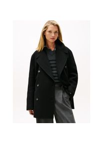 Tommy Hilfiger, Unisex, Kurzmantel &raquo;DF WOOL BLEND REG PEACOAT&laquo; mit Wolle, schwarz, 38, Cabanmantel von Tommy Hilfiger Womanswear