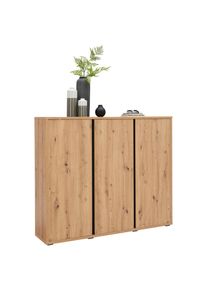 Xora Schuhschrank , Eichefarben , Holzwerkstoff , 18 F&auml;cher , 145x120x34 cm , Typenauswahl , Garderobe, Schuhaufbewahrung, Schuhschr&auml;nke