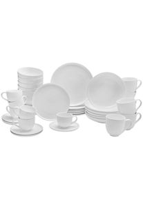 Ritzenhoff Breker Kombiservice , Weiss , Keramik , 42-teilig , Uni , 220 ml,220 ml,440 ml,700 ml , Lfgb , Geschirr, Geschirr-Sets, Kombiservice