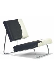 Hirche Lounge Chair Sessel Kuhfell Richard Lampert ohne Hocker / Kuhfell schwarz-weiß