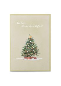 cityproducts Grußkarte Recycling Papier Geschmückter Tannenbaum