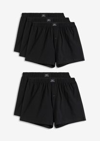 Lockere Jersey Boxershorts aus Baumwolle (5er Pack) in schwarz, Gr&ouml;sse 12 (5XL), 100% Baumwolle, bonprix