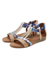 Lascana , Damen , Sandale »Sommerschuh, Sandalette,« mit Verzierung und kleinem Keilabsatz im Festival-Look VEGAN , blau , Mit aufwendiger...