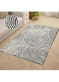 Wollteppich »Wolly Kreis, handgewebt aus Wolle« rechteckig 10 mm Höhe Handweb Teppich, Schlafzimmer, Esszimmer, Wohnzimmer , grau , my home ,...