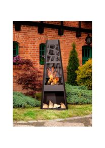 Dobar Feuerstelle &raquo;XXL&laquo;, Gartenkamin, BxLxH: 57, 5x38x148 cm, inkl. Grillrost grau Feuerk&ouml;rbe