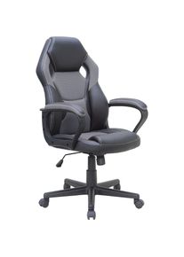 HOMEXPERTS Chefsessel &raquo;Manta&laquo;, Kunstleder-Netzstoff, Gamingchair passend zum Gamingtisch Tron grau grau/schwarz