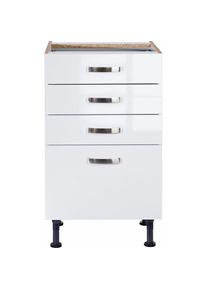 Optifit Unterschrank &raquo;Cara&laquo;, Breite 50 cm, mit Vollausz&uuml;gen und Soft-Close-Funktion wei&szlig; wei&szlig; Glanz/wei&szlig;