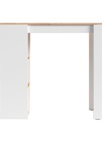 HOMEXPERTS Bartisch »Momo«, Breite 110 cm mit Regalfächern weiß weiß/ eiche + weiß