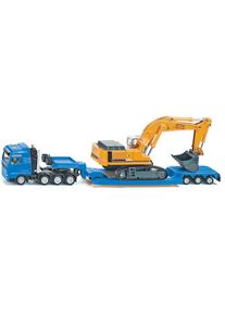 Siku Spielzeug-LKW »Super, MAN TG-A mit Tiefbettauflieger (1847)«, mit Liebherr Bagger blau Spielzeugfahrzeuge