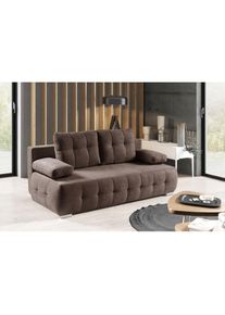 WERK2 Schlafsofa &raquo;Indigo&laquo;, 2-Sitzer Sofa und Schlafcouch mit Federkern & Bettkasten braun tabak