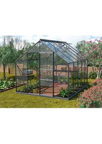 Vitavia Gew&auml;chshaus &raquo;Merkur 8300&laquo;, (Set, mit Fundamentrahmen) grau Gew&auml;chsh&auml;user