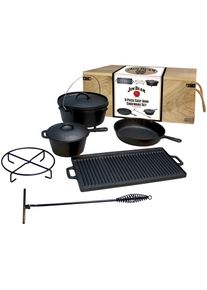 JIM BEAM BBQ Topf-Set, Gusseisen, (9 tlg.) grau Topf
