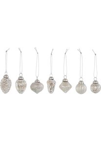 LeGer Home by Lena Gercke Christbaumschmuck &raquo;Weihnachtsdeko, Christbaumschmuck&laquo;, (Packung, 16 tlg.), aus Glas silberfarben