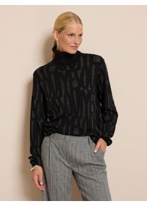 Oui - Rollkragen-Pullover, schwarz, Gr. 40, Viskose